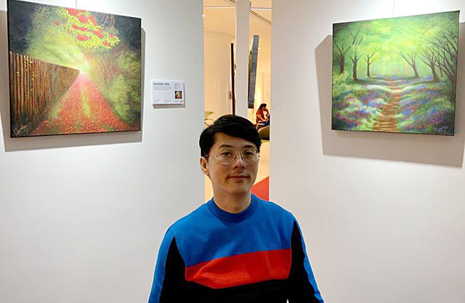 杨国权目前也是一名画家。（受访者提供）