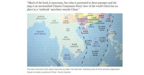 南海现九段线 台湾划归中国 澳洲教科书惹议遭回收