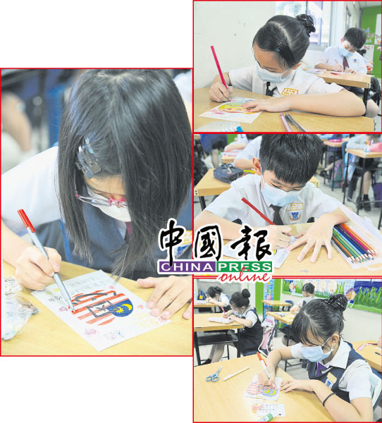 学生对祖国之爱，倾注在一笔一画中。