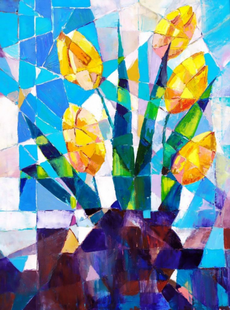 乌克兰，Julia Zvezdnaya (Kotenko)，《Yellow Tulips》，60x80cm，油画