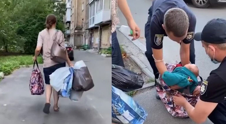 29岁女子提着购物袋回家，警察检查她的尼龙袋，发现里面的男婴。