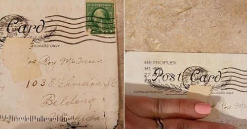 百年前明信片 寄到自家信箱