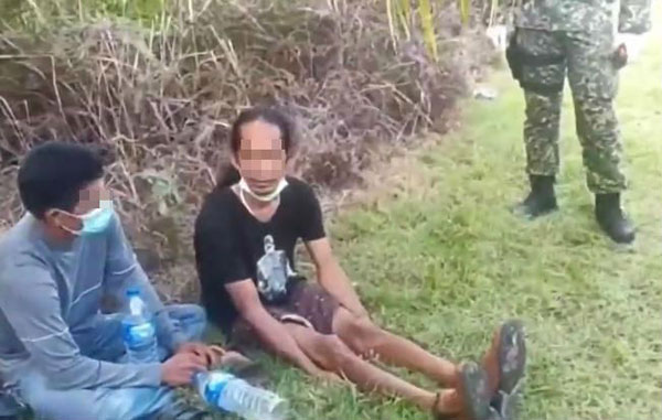在尸体被发现的附近有6男子被逮捕，相信也是从印尼偷渡到我国的印尼人。（TV3新闻截屏）
