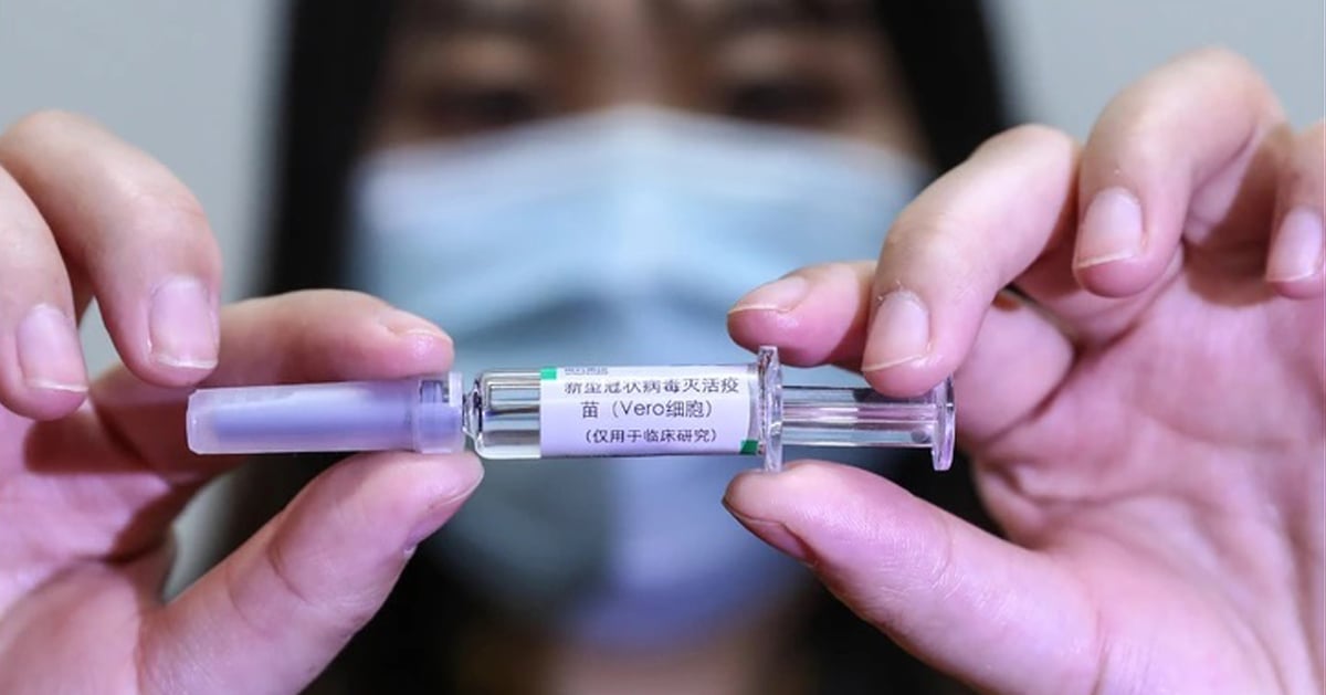 中国国药集团所研发的新冠病毒灭活疫苗样品。（新华社）