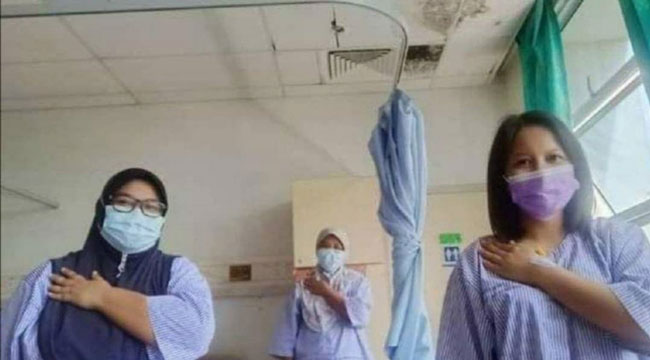 西蒂诺嘉娜（左）与另2名确诊护士，向其他前线人员献上祝福及打气。