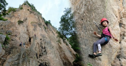 8歲女童輕鬆攀岩  遊客驚嘆連連