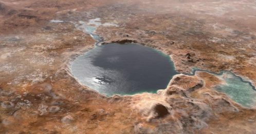NASA发布火星湖泊复原图