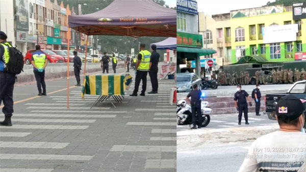 大批警员进入沙叻丁宜新镇，准备封锁行动。
