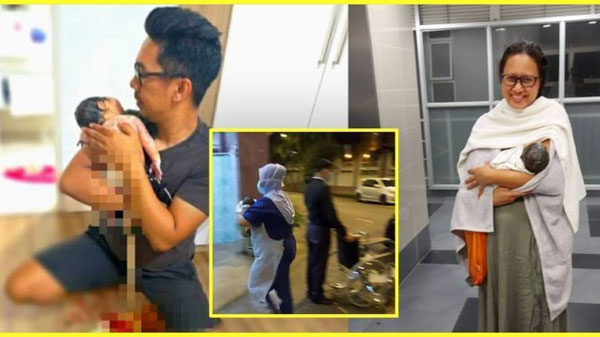 詹里在面书分享为妻子接生的经历。