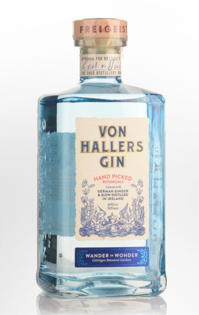 Von Hallers Gin以德国哥廷根最古老的植物园之一为灵感，加入德国嫩姜、柠檬马鞭草、爱尔兰欧白芷调制而成。它带有柔和的杜松子味、姜的辣和香茅的辛香味。尾韵还可以尝到点点的咸味，让它带有更出色的风味。