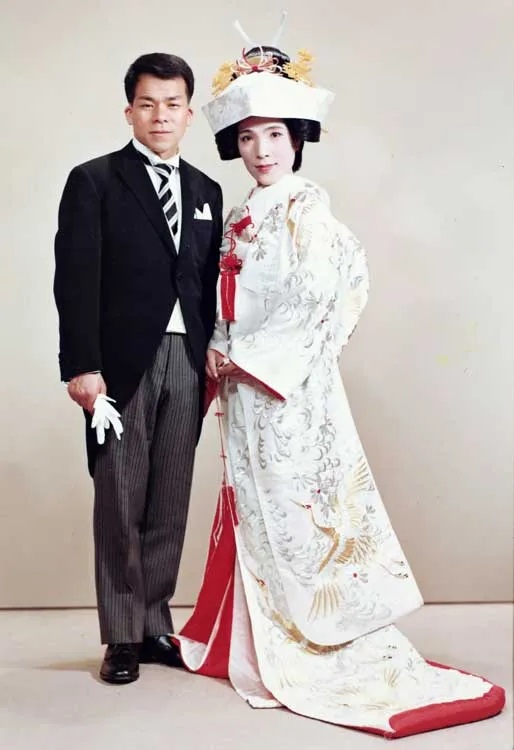 西畑保和昭子的结婚照。