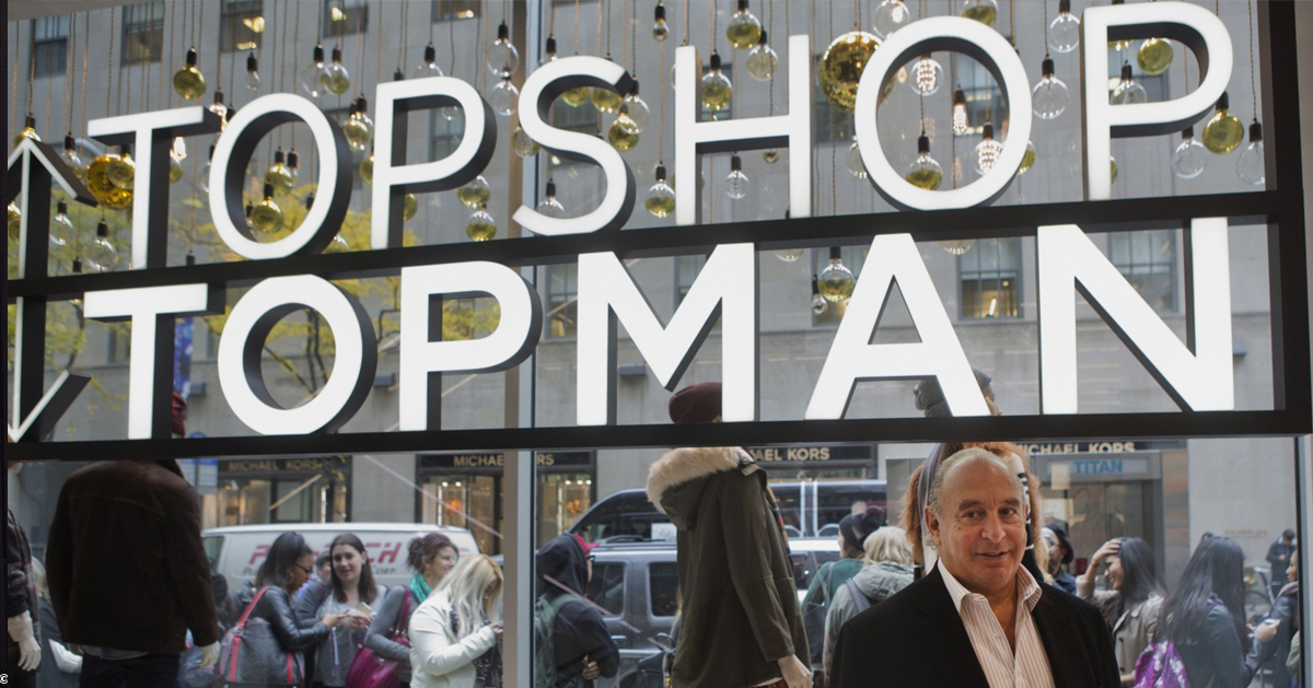 英国服饰零售集团阿卡狄亚进入破产程序；图为格林于2014年在Topman的纽约旗舰店开幕时所摄。（彭博社）