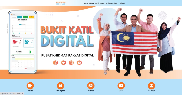 “Bukit Katil Digital”数码平台24小时操作，让选民身在何处都能提呈投诉。