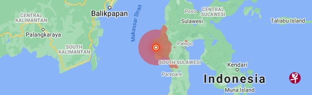 印尼西苏拉威西省周五发生6.2级地震。