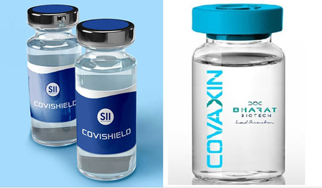 印度目前仅用Covishield和Covaxin疫苗。