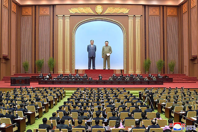 朝鲜周日举行第十四届最高人民会议第四次会议。（美联社）

