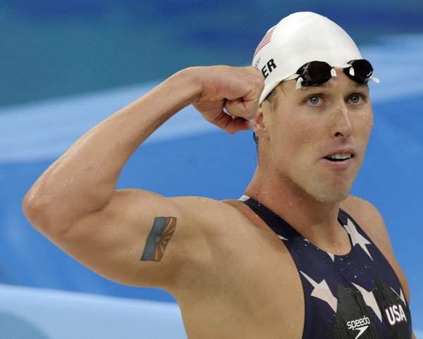 奥运泳赛冠军凯勒摄于2008年。（美联社）