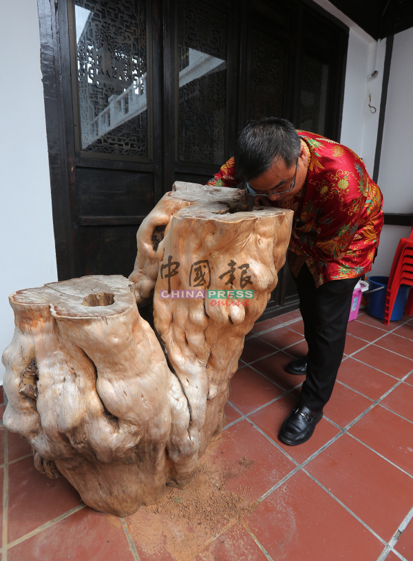 2020年王舡庆典用于制做龙虎的木头。