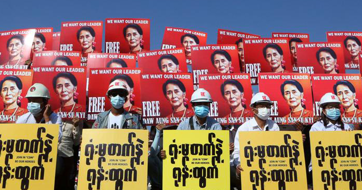 军事政变发生后，缅甸民众持续抗争