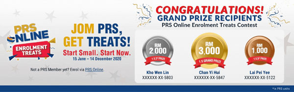 PPA“JOM PRS， GET TREATS！”活动由曾奕晖成为大奖赢家，获得3000令吉PRS基金单位。