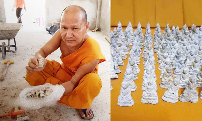 方丈邬泰雅吞展示400尊铅质佛像。