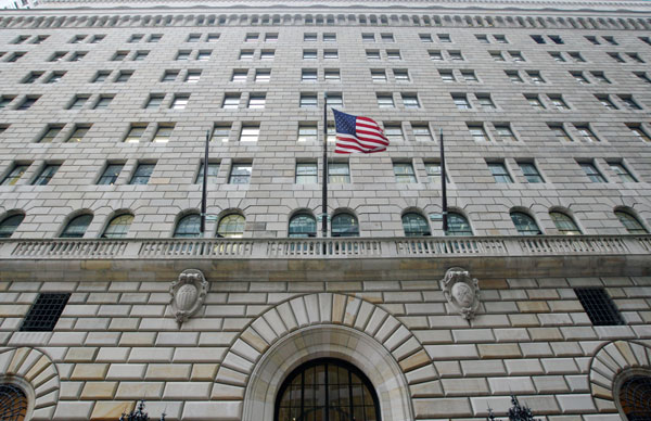纽约联邦储备银行纽约总部大楼外观。
