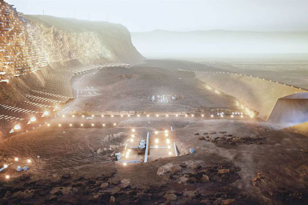 火星城市的构想图。