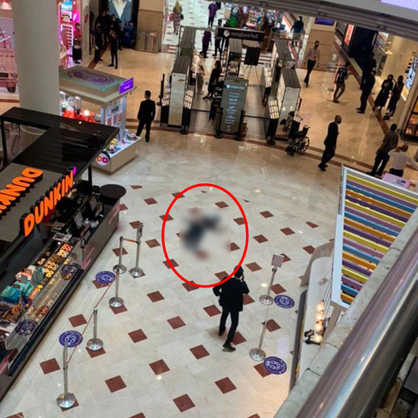 KLCC 4楼翻围栏跳下 男子当场惨死