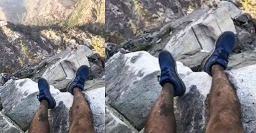一张毛毛腿照片 迷路登山客获救