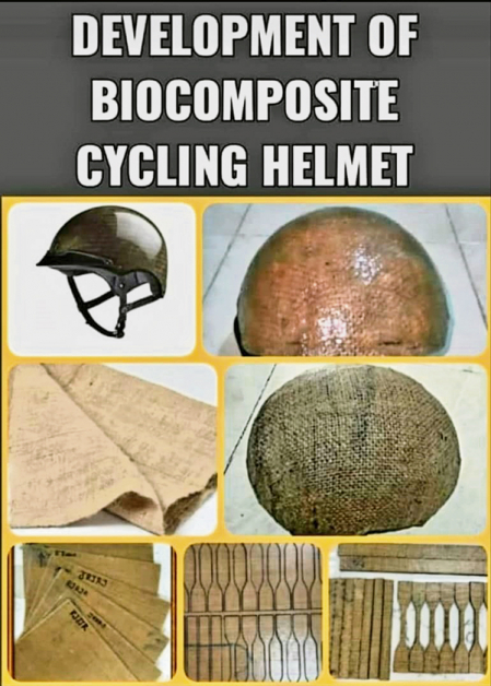 使用混合纺织的黄麻与苎麻增强不饱和聚酯复合材料，制成脚车骑士使用的头盔。