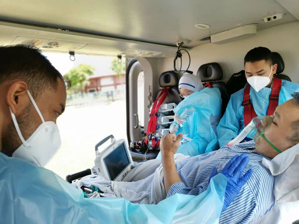 周嘉文因病情恶化，上月中旬由消拯局飞行队直升机转送槟城中央医院。