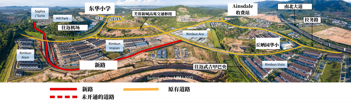 IJM Land在芙蓉新城高苑兴建及开放启用的新路段四通八达。
