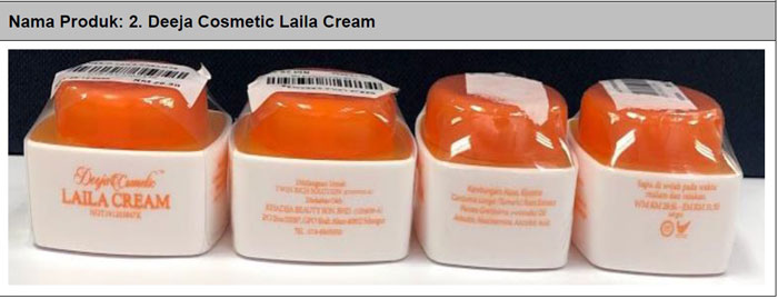 Deeja Cosmetic Laila Cream含水银与倍他米松。