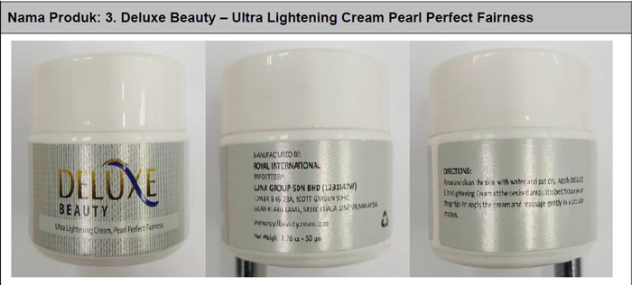 Deluxe Beauty的 Cream Ultra Lightening Cream Pearl Perfect Fairness含水银。