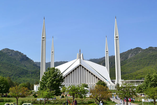 位于巴基斯坦首都伊斯兰堡的费萨尔清真寺。