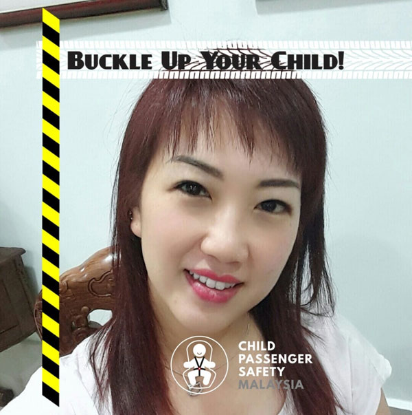 陈美君致力推动儿童乘客安全椅运动。（取自面子书）