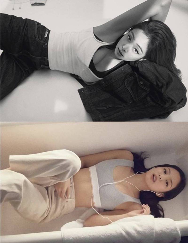 Jennie为品牌拍摄多张性感美照，秀出平时隐藏的好身材。