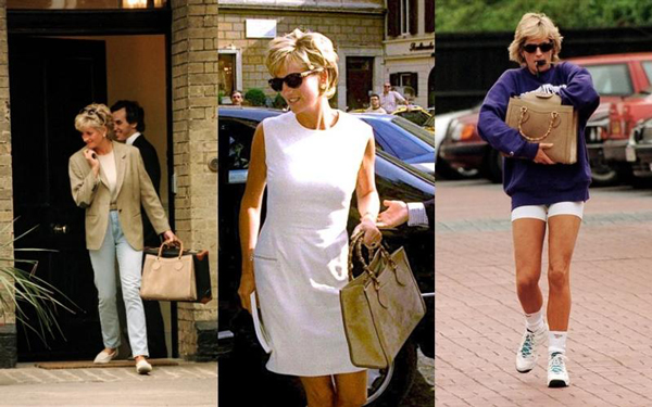 “Diana”包款因为受到黛安娜王妃喜爱而得名。（圖：截自twitter）