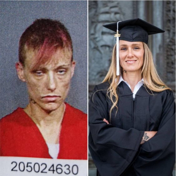 波顿入狱多次，她决定作出改变，如今是大学毕业生。