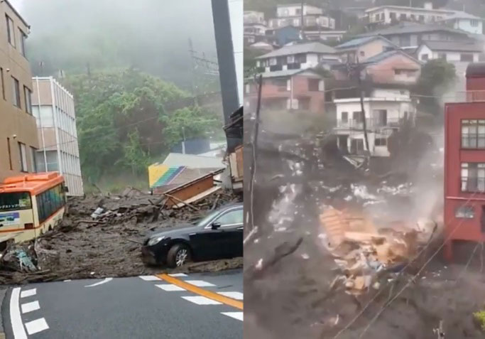 日本静冈县发生严重土崩，有多间民宅遭破坏。