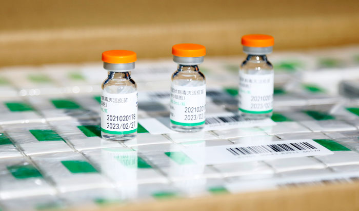 中国国药疫苗。（新华社）