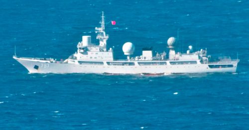 美澳大軍演開幕 中國情報船來了