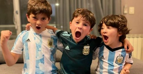 ◤美洲杯◢老爸夺冠  梅西3个孩子歌舞庆祝