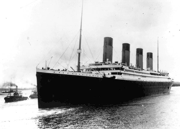 铁达尼号1912年4月10日从英国出发驶往美国，首航也成最后一次航程。（美联社）