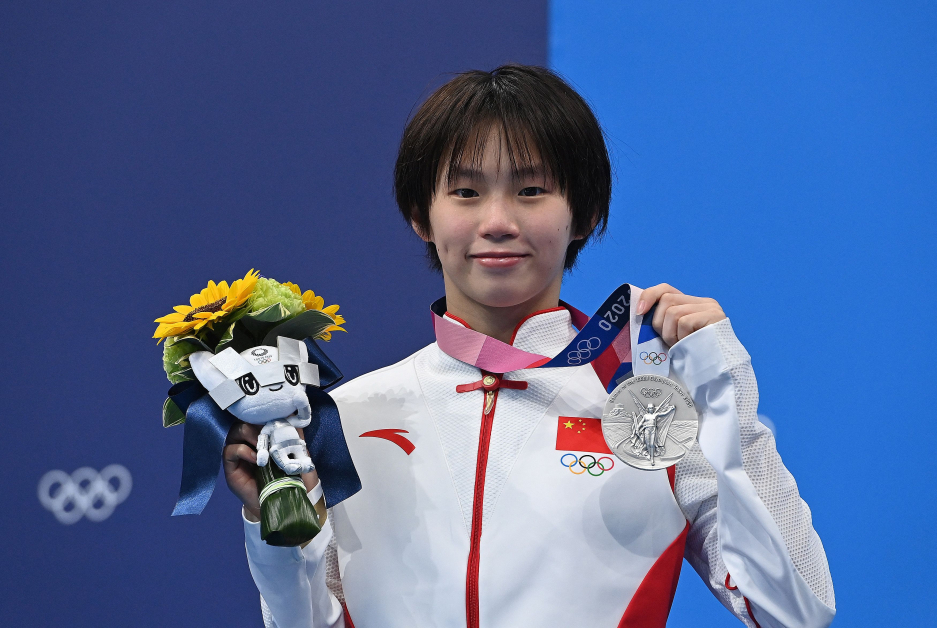 15岁的陈芋汐夺得银牌，2024年巴黎奥运会，依然是中国高台重要人物。（法新社）