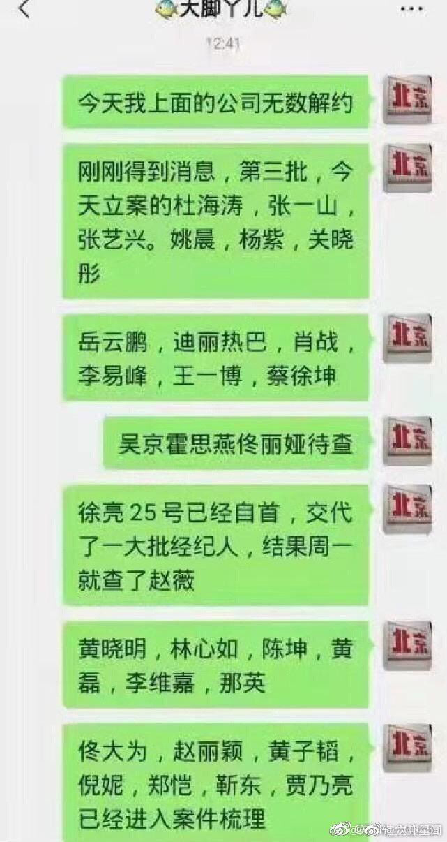 中国网络流出肃清名单。