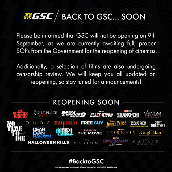 GSC率先宣布延迟开业。