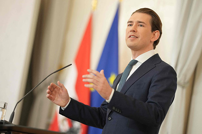 奥地利保守党总理库尔茨当地9日宣布辞职。(法新社)