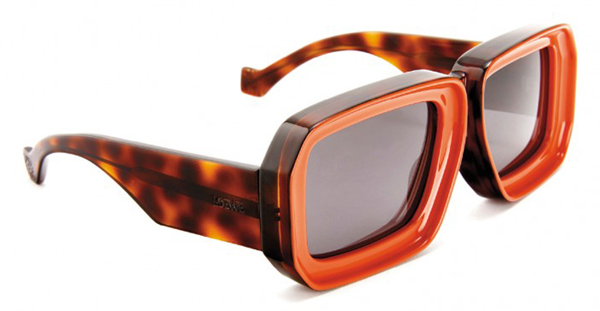 Loewe Dive in Mask潜水镜型橘色太阳眼镜。