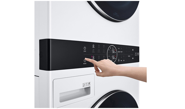 ▲LG最新洗衣机透过AI自动提供最佳洗程，并同步演算最适合的干衣行程。